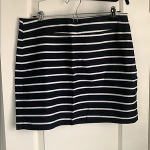 Navy blue striped skirt